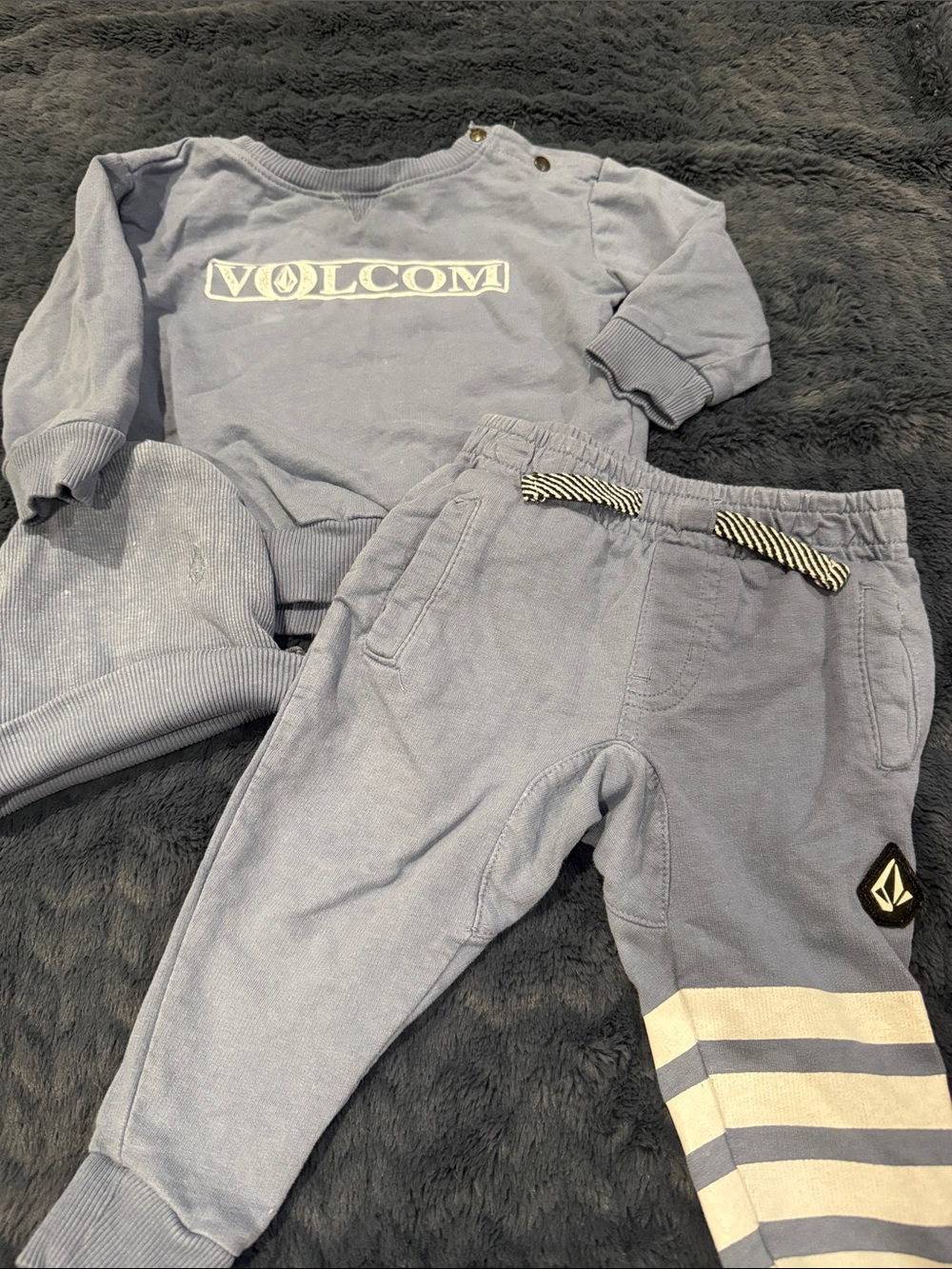 Volcom Kids Light Blue Jogger set with Stripe Detail